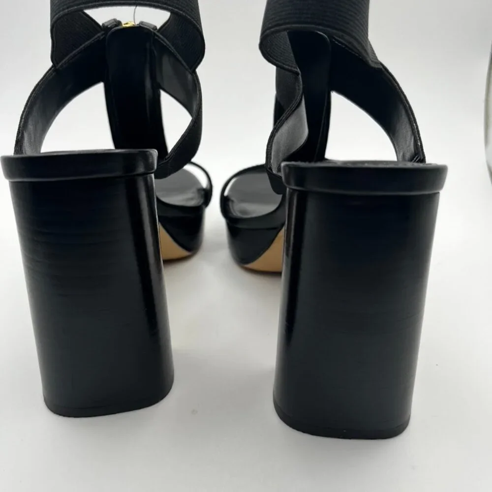 Michael Kors Black Sandals with Gold Zipper - Picture 2 of 12